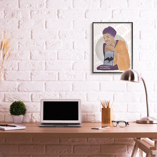 Stupell Industries Maya With Book Over Pattern Wall Art in Black Frame